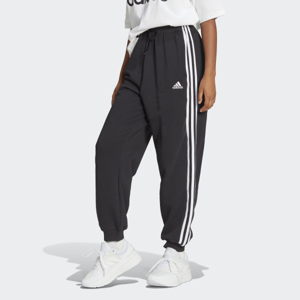 ESSENTIALS 3-STRIPES FRENCH TERRY LOOSE-FIT PANTS SVARTAR